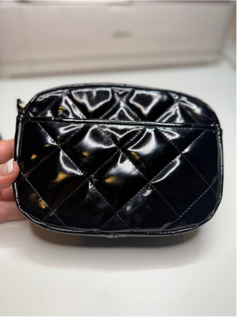 Women's Talbots Quilted Patent Cosmetic Bag, One Size, Black